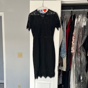 Lulu's Black Lace Midi Dress